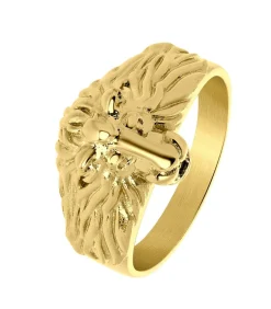 Heren Lucardi Ring Staal - goudkleurig