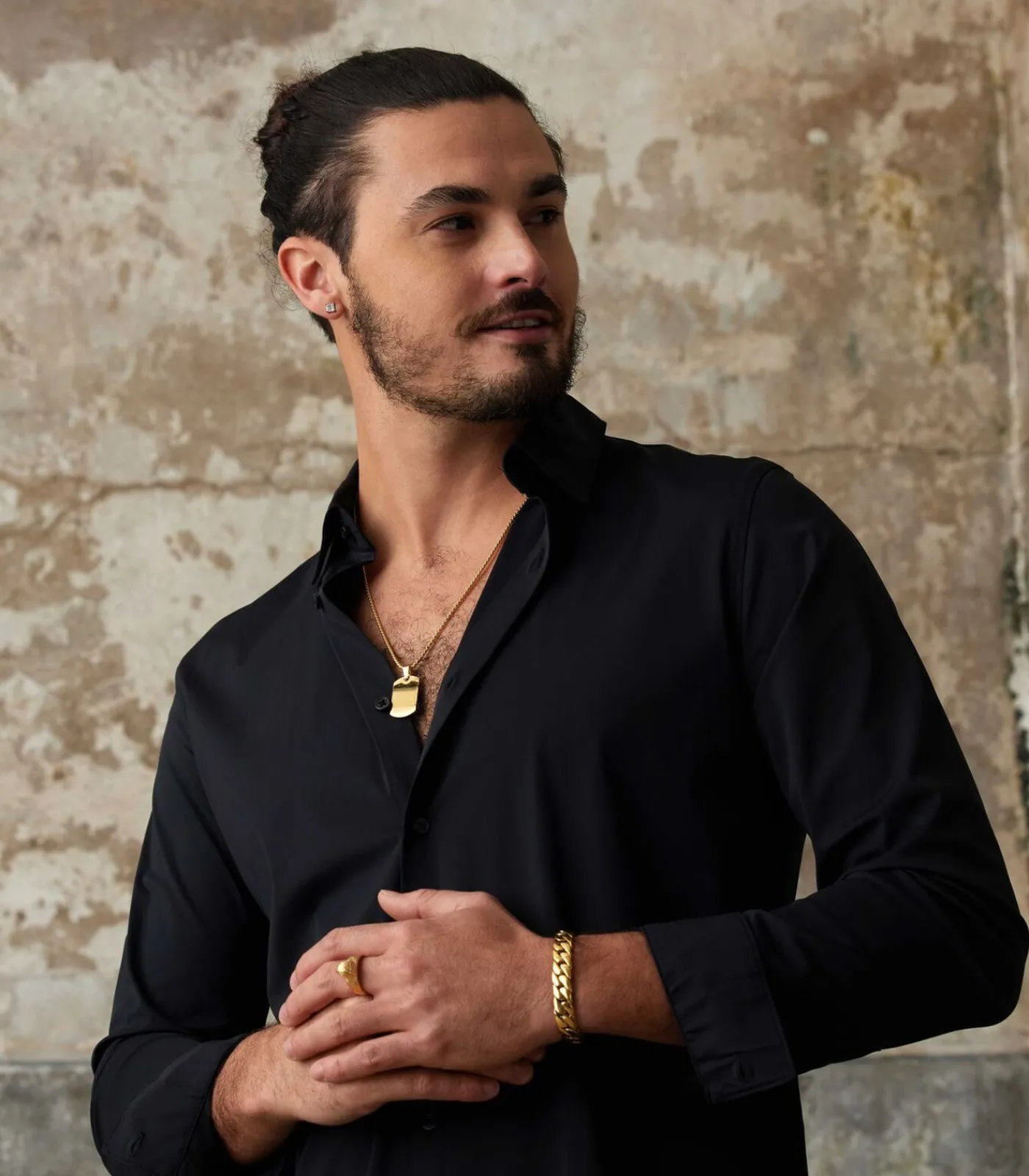 Heren Lucardi Ring Staal - goudkleurig