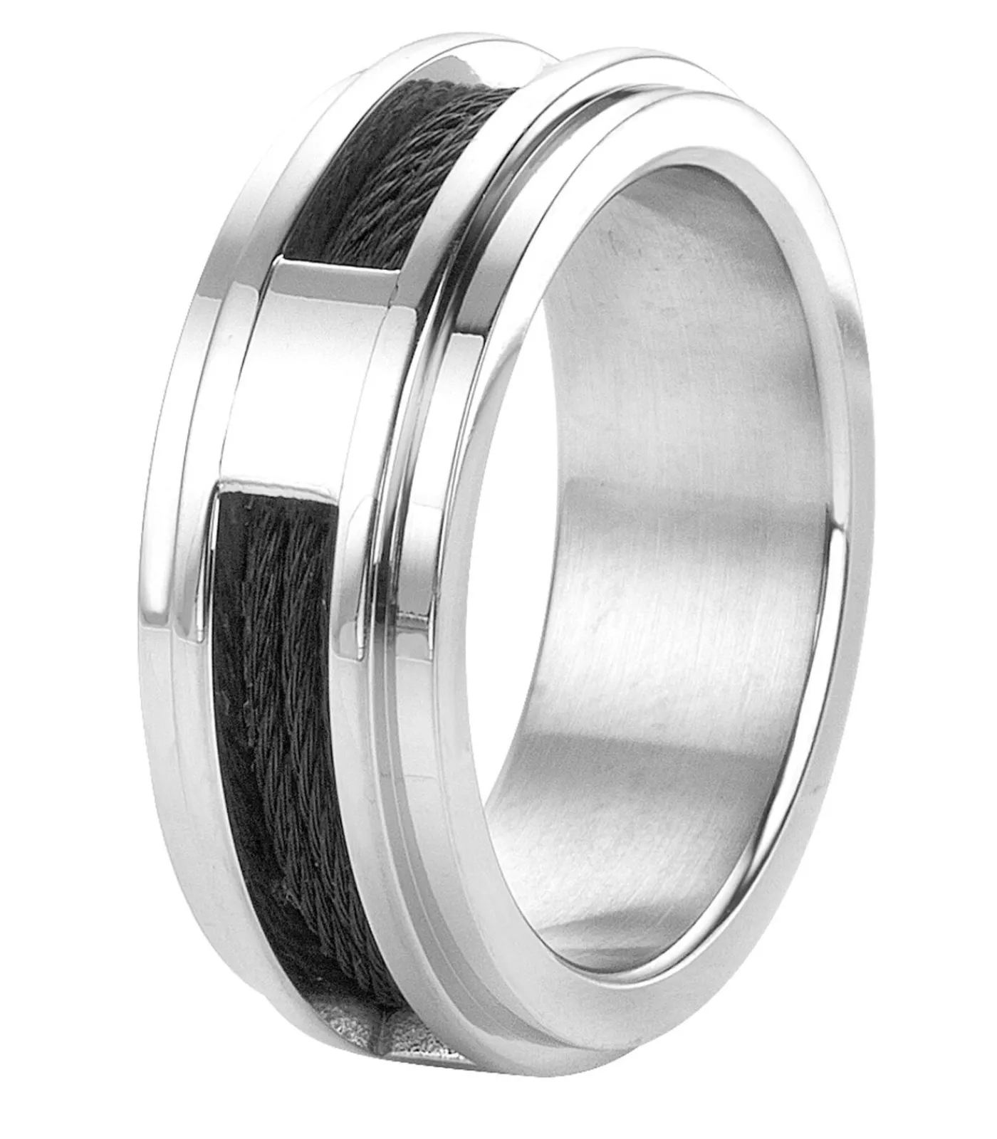 Heren Lucardi Ring Staal - zilverkleurig