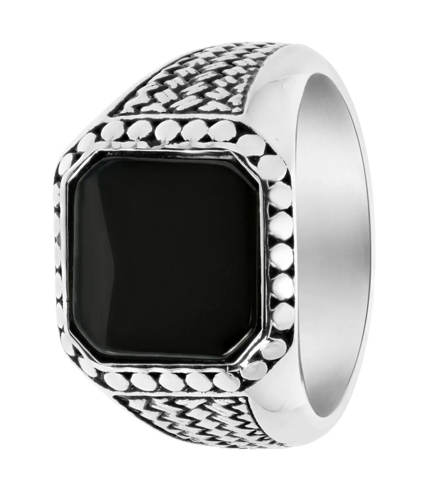 Heren Lucardi Ring Staal - zilverkleurig