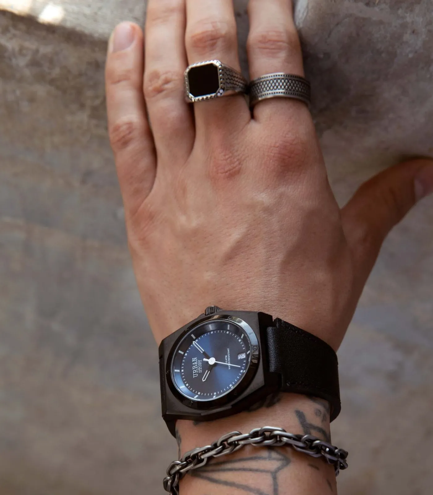 Heren Lucardi Ring Staal - zilverkleurig