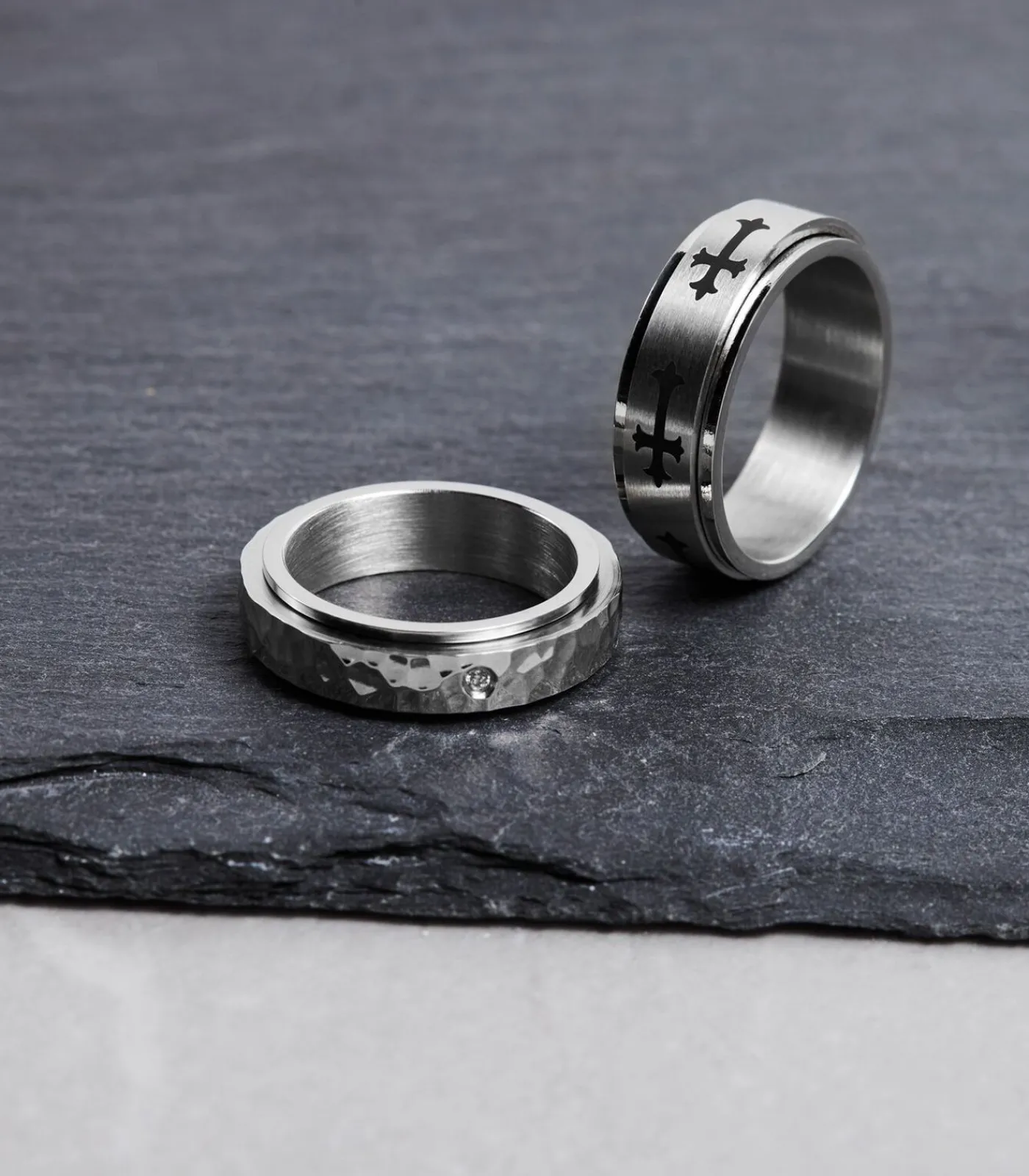 Heren Lucardi Ring Staal - zilverkleurig