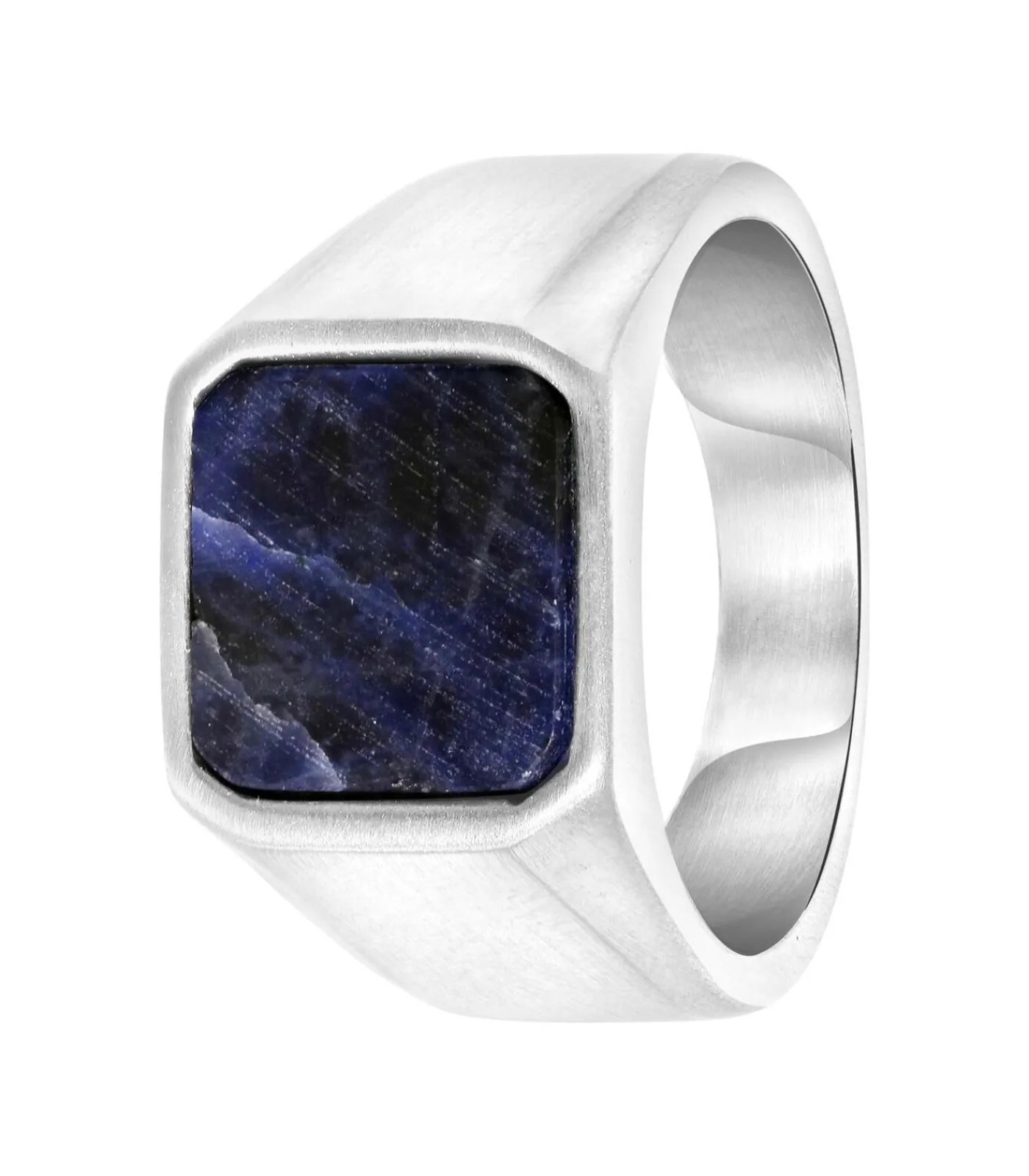 Heren Lucardi Ring Staal - zilverkleurig