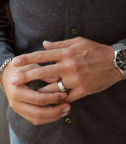 Heren Lucardi Ring Staal - zilverkleurig