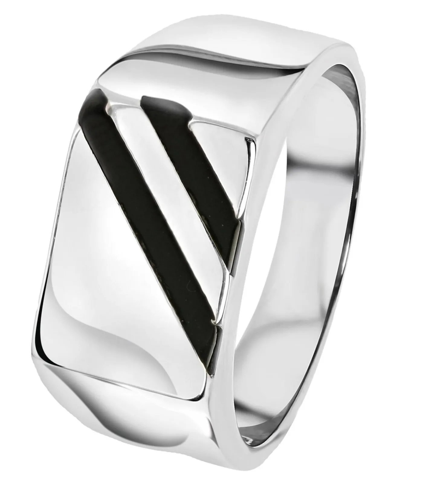 Heren Lucardi Ring Staal - zilverkleurig