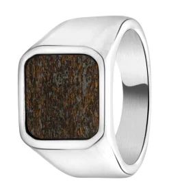 Heren Lucardi Ring Staal - zilverkleurig