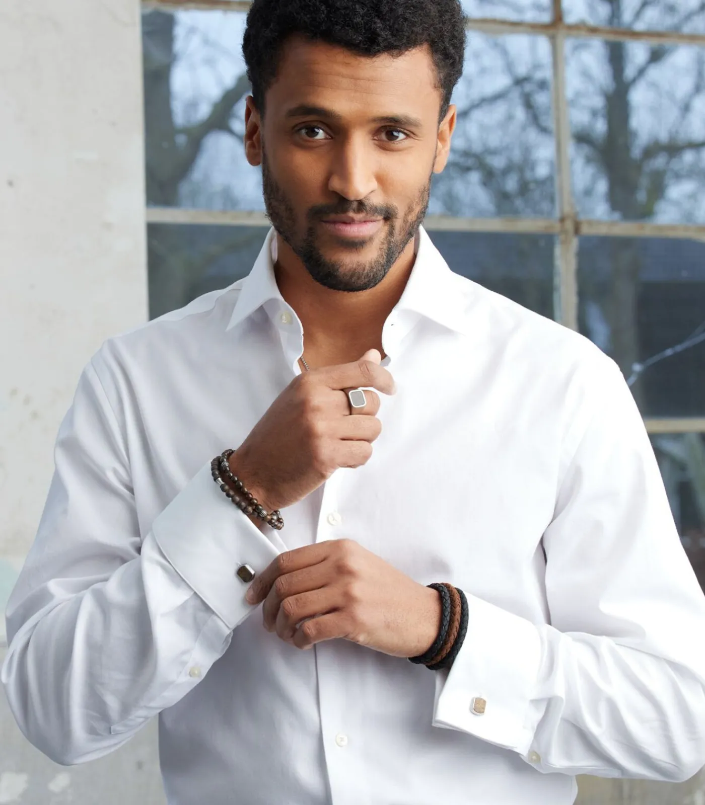 Heren Lucardi Ring Staal - zilverkleurig