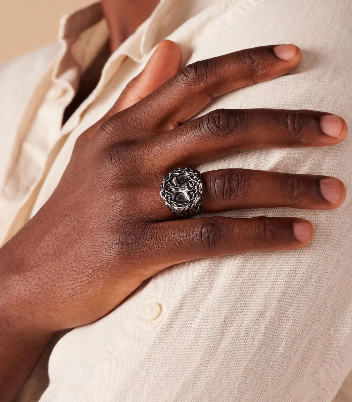 Heren Lucardi Ring Staal - Zilverkleurig