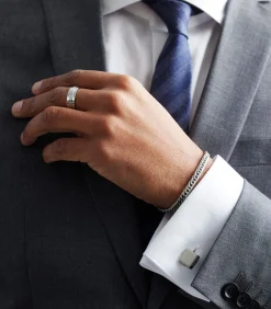 Heren Lucardi Ring Staal - zilverkleurig