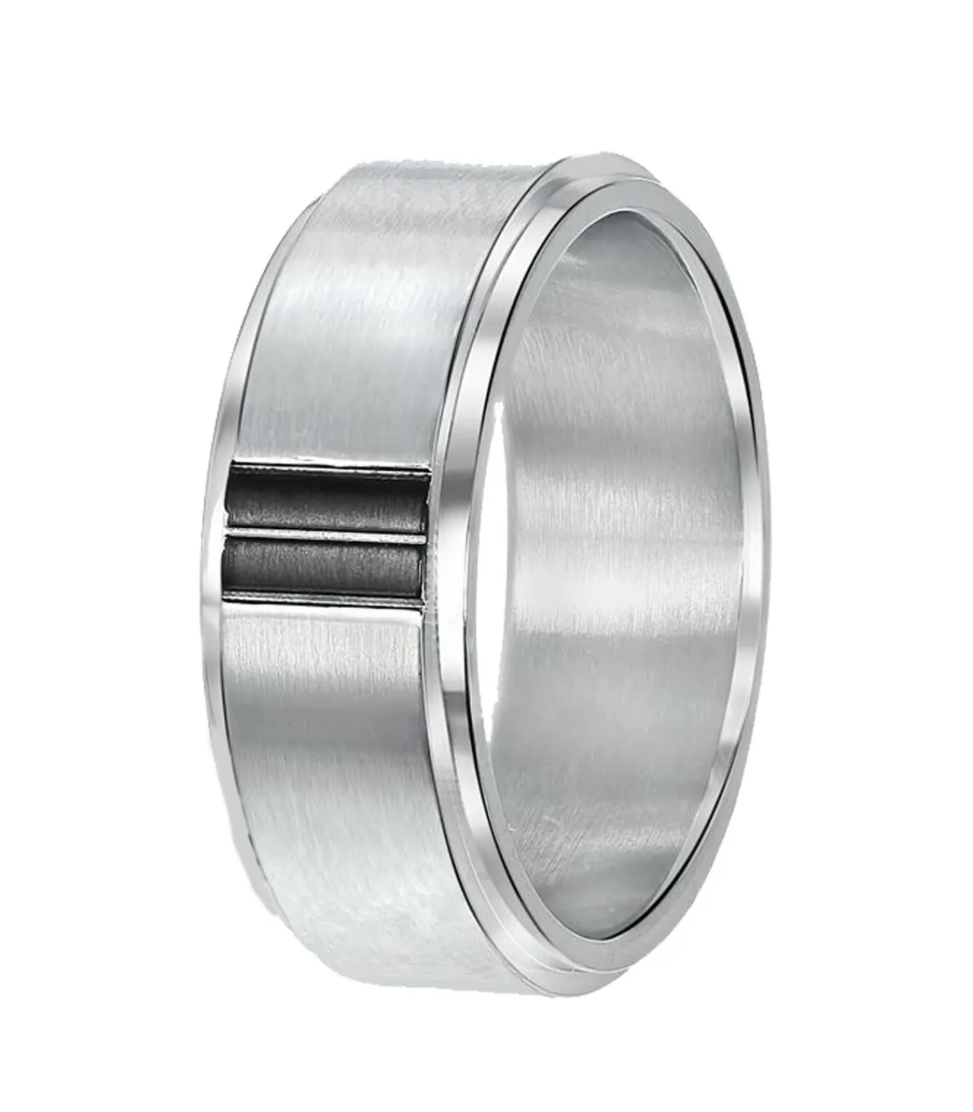 Heren Lucardi Ring Staal - zilverkleurig