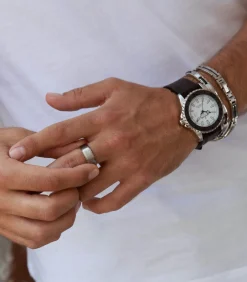 Heren Lucardi Ring Staal - zilverkleurig