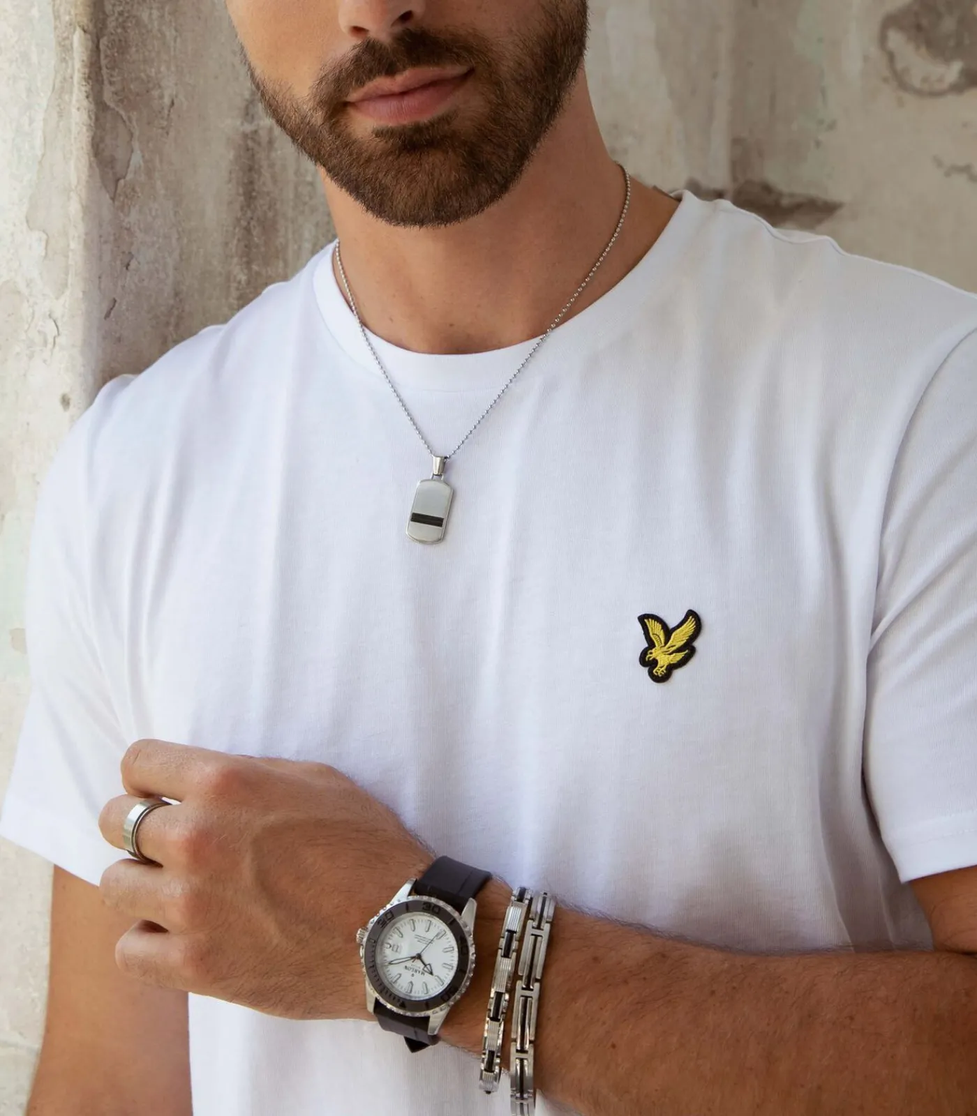 Heren Lucardi Ring Staal - zilverkleurig