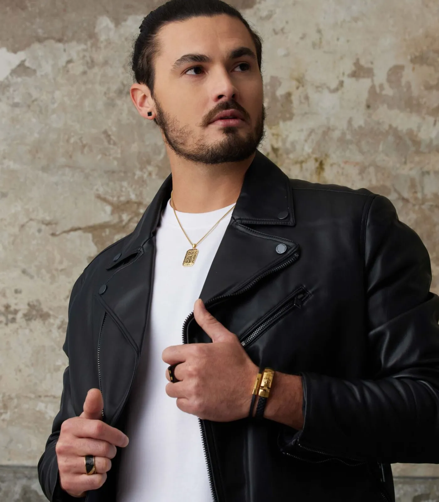 Heren Lucardi Ring Staal - zwart