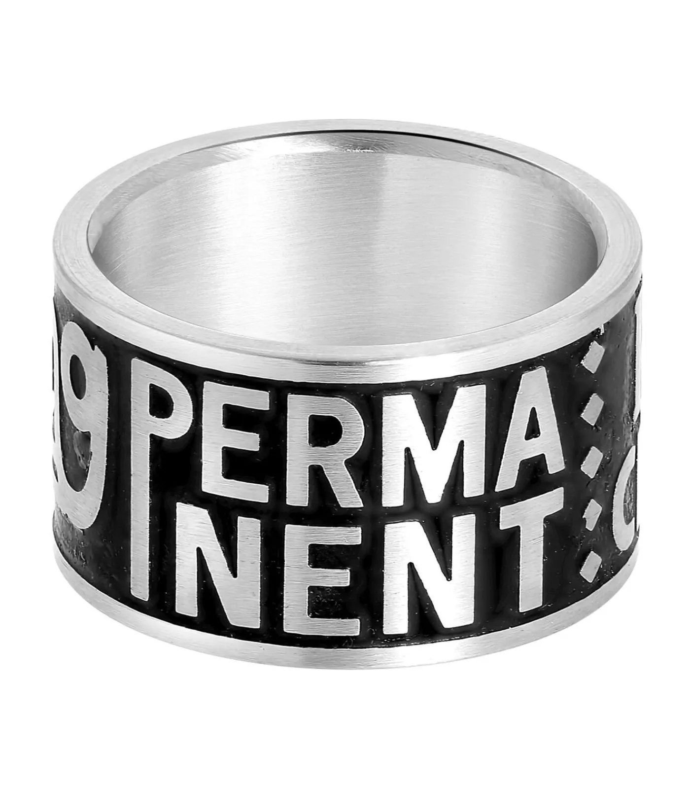 Heren Lucardi Ring Staal - zwart