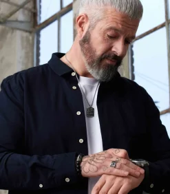 Heren Lucardi Ring Staal - zwart