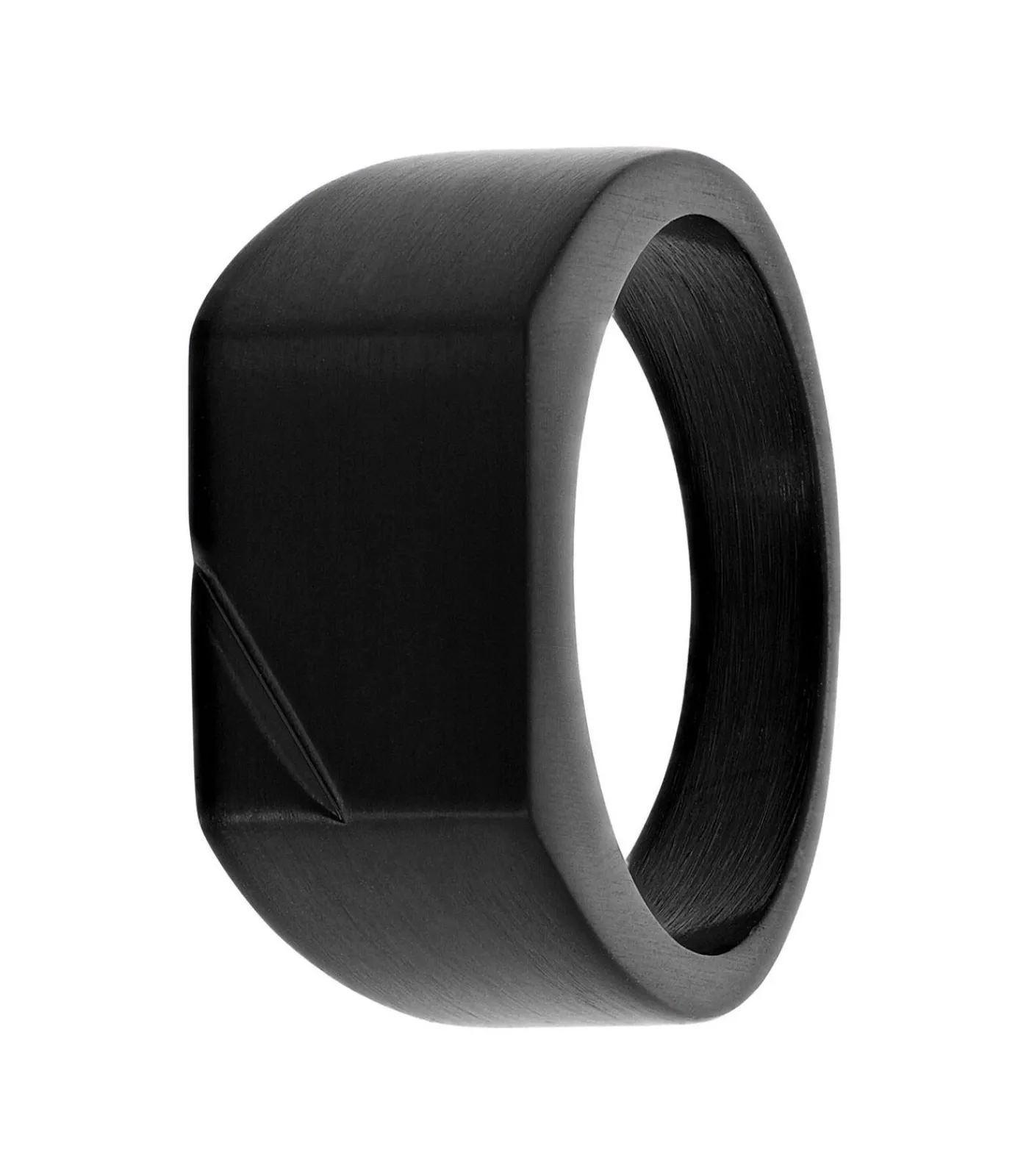 Heren Lucardi Ring Staal - zwart