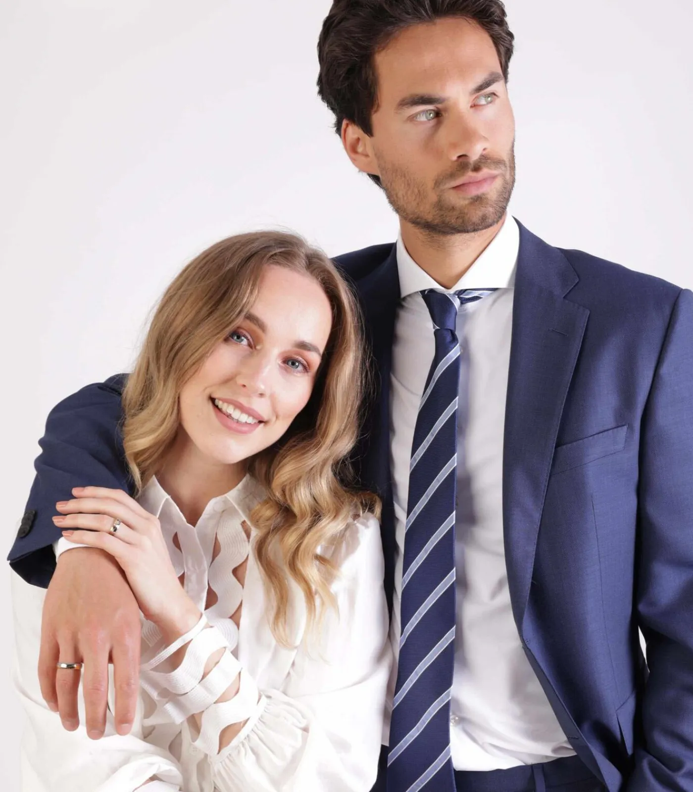 Heren Lucardi Ring 'Valletta' Staal - zilverkleurig-goudkleurig