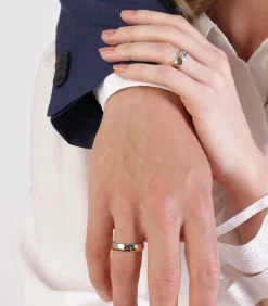 Sale Ring 'Valletta' Staal - zilverkleurig-goudkleurig Heren Ringen