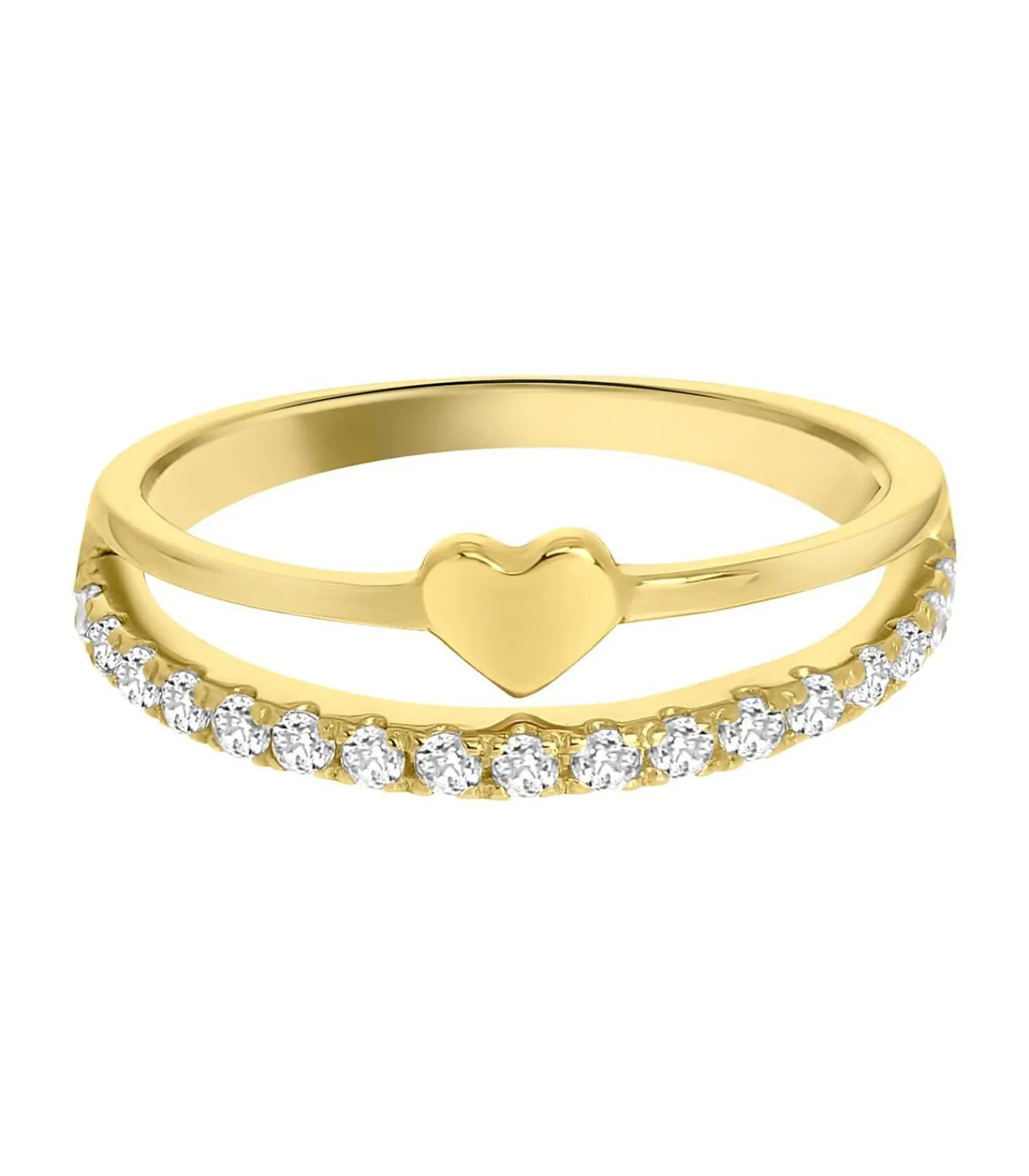 DAMES Lucardi Ring Zilver - goudkleurig