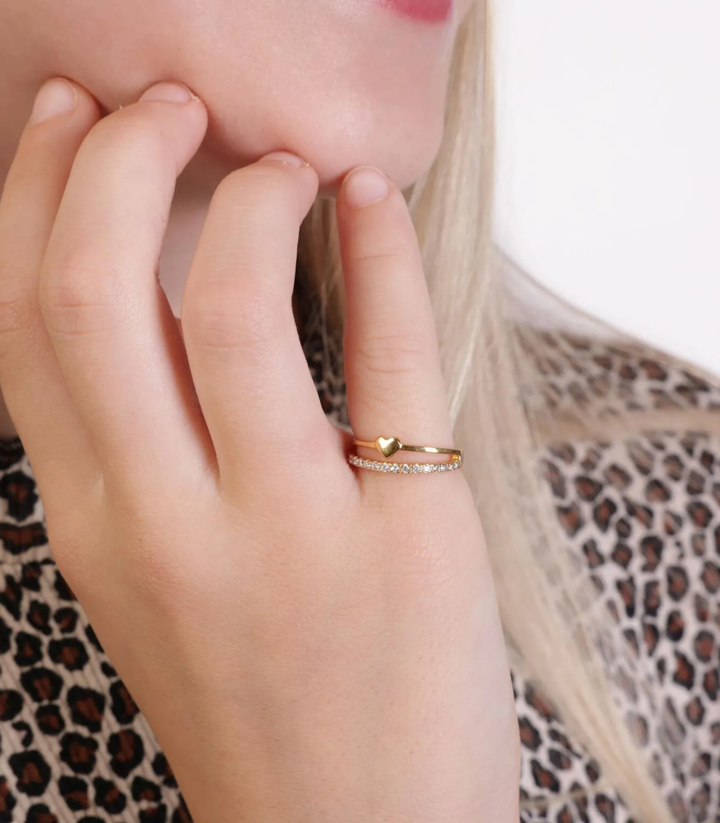 DAMES Lucardi Ring Zilver - goudkleurig