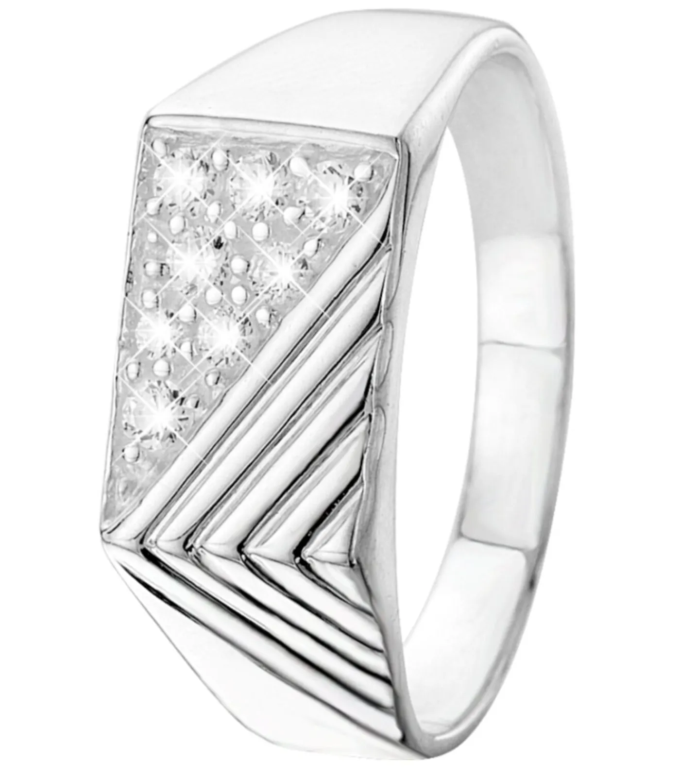 Heren Lucardi Ring Zilver - zilverkleurig