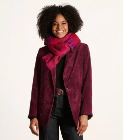 DAMES La Fée Maraboutée Rode mohair sjaal met strepen