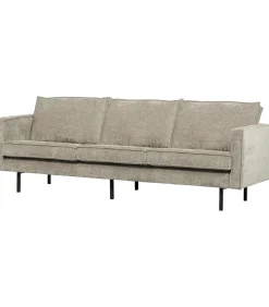 Best Rodeo Zits Bank - Ribstof - Donkerzand - 85x277x86 Zetels