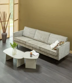 Best Rodeo Zits Bank - Ribstof - Donkerzand - 85x277x86 Zetels