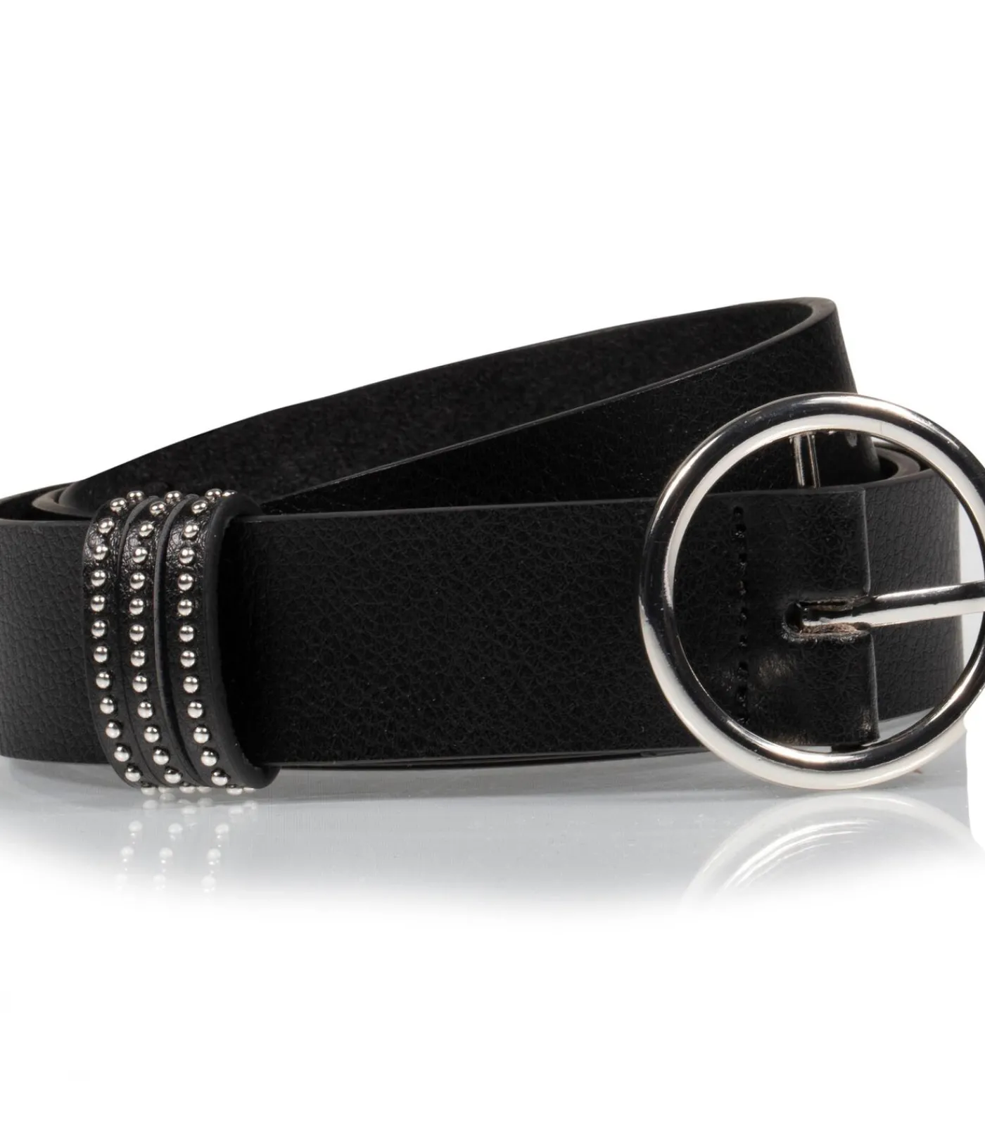 Discount Ronde, generfde damesriem Zwart DAMES Riemen