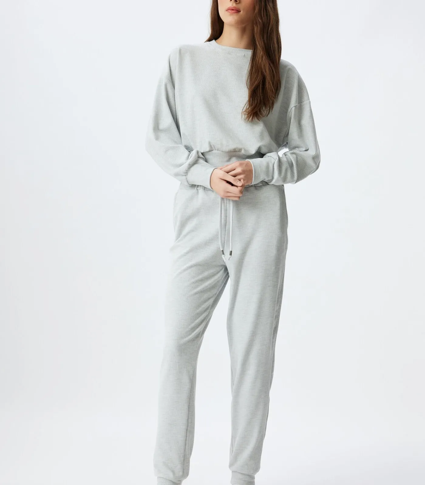 Discount Ronde kraag Lange mouw Pyjama'S Gebreide Top DAMES Loungewear