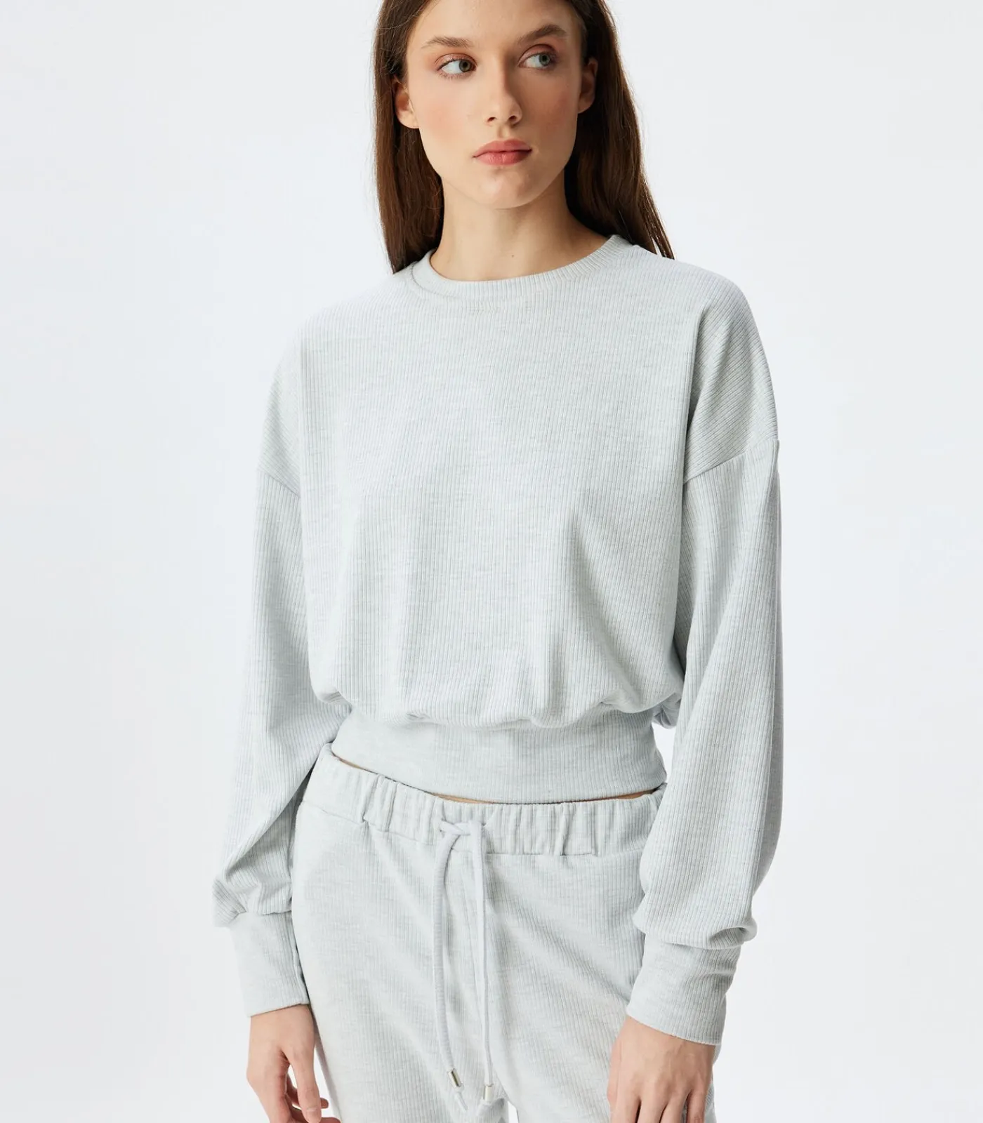 Discount Ronde kraag Lange mouw Pyjama'S Gebreide Top DAMES Loungewear