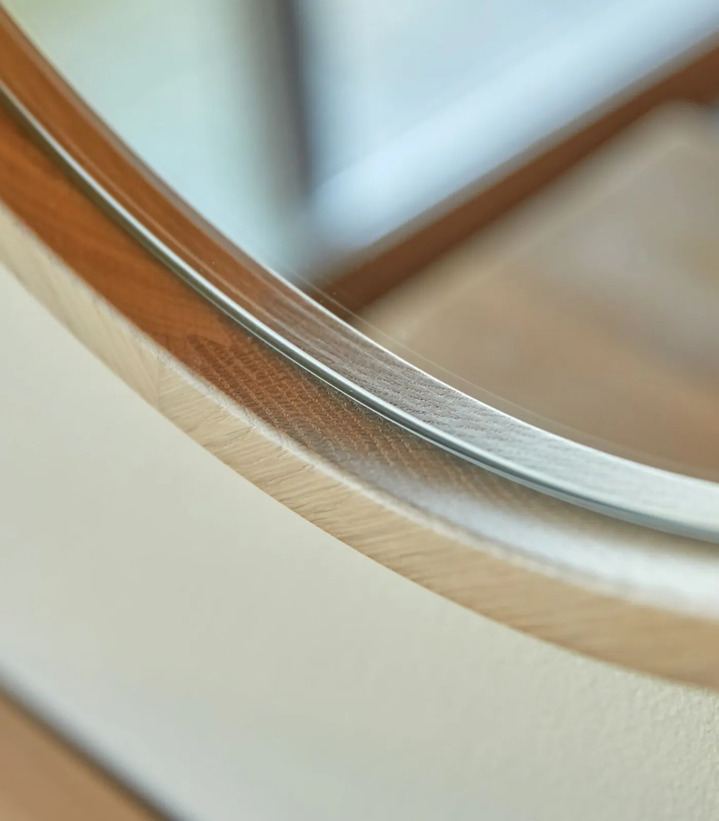 Tikamoon Ronde massief eiken spiegel 50x50 Fanie