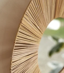 Best Ronde spiegel van natuurvezel 60 cm Iris Spiegels