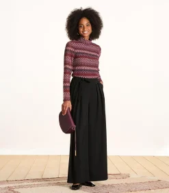 DAMES La Fée Maraboutée Rood gehaakt T-shirt met lange mouwen