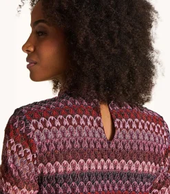 DAMES La Fée Maraboutée Rood gehaakt T-shirt met lange mouwen