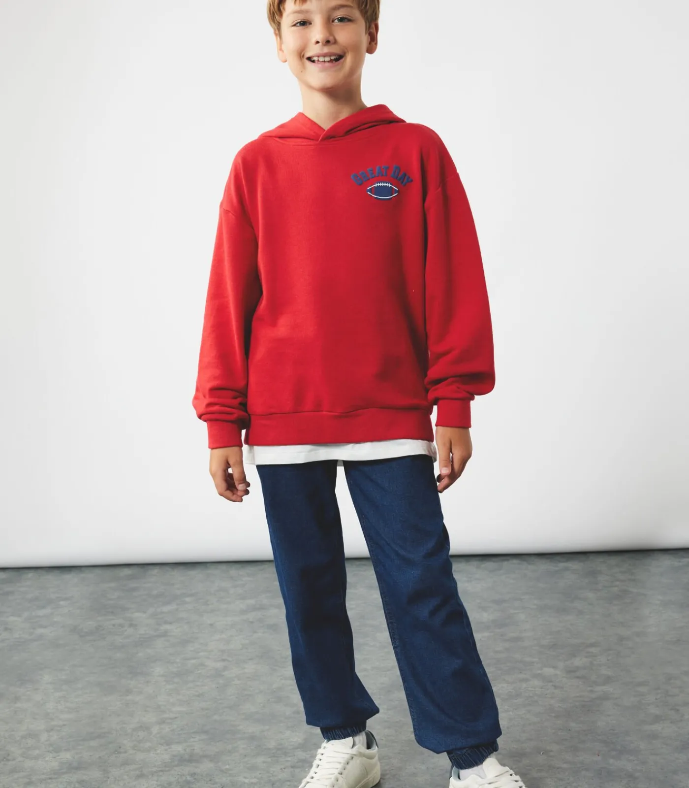 Hot Rood Jongens Sweatshirt Lange Mouwen Kapuchon Kinderen Truien & Vesten