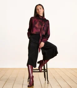 DAMES La Fée Maraboutée Rood topje met lange mouwen en print