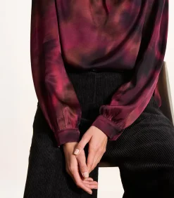 DAMES La Fée Maraboutée Rood topje met lange mouwen en print