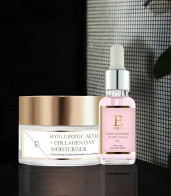 New Rose Blossom Glow Gezichtsolie + Hyaluronzuur & Collageen Dagcrème Gezicht Sets