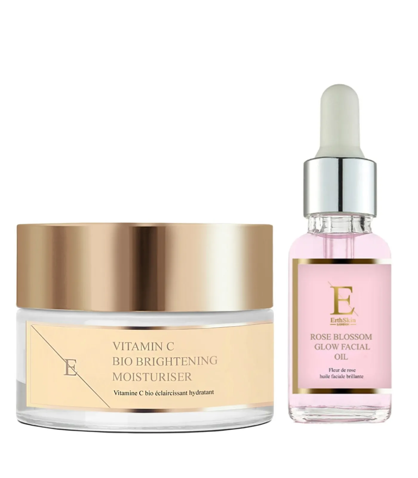 Clearance Rose Blossom Glow Gezichtsolie + Vitamine C Bio Brightening Moisturizer Gezicht Sets