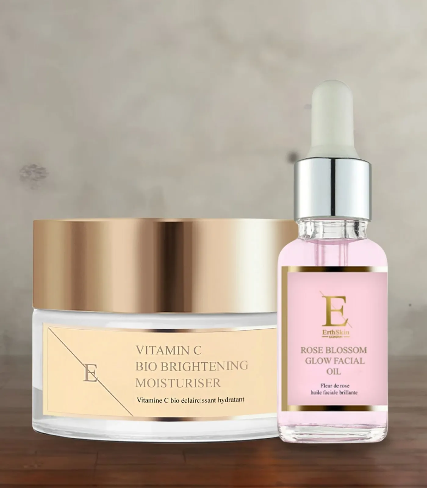 Clearance Rose Blossom Glow Gezichtsolie + Vitamine C Bio Brightening Moisturizer Gezicht Sets