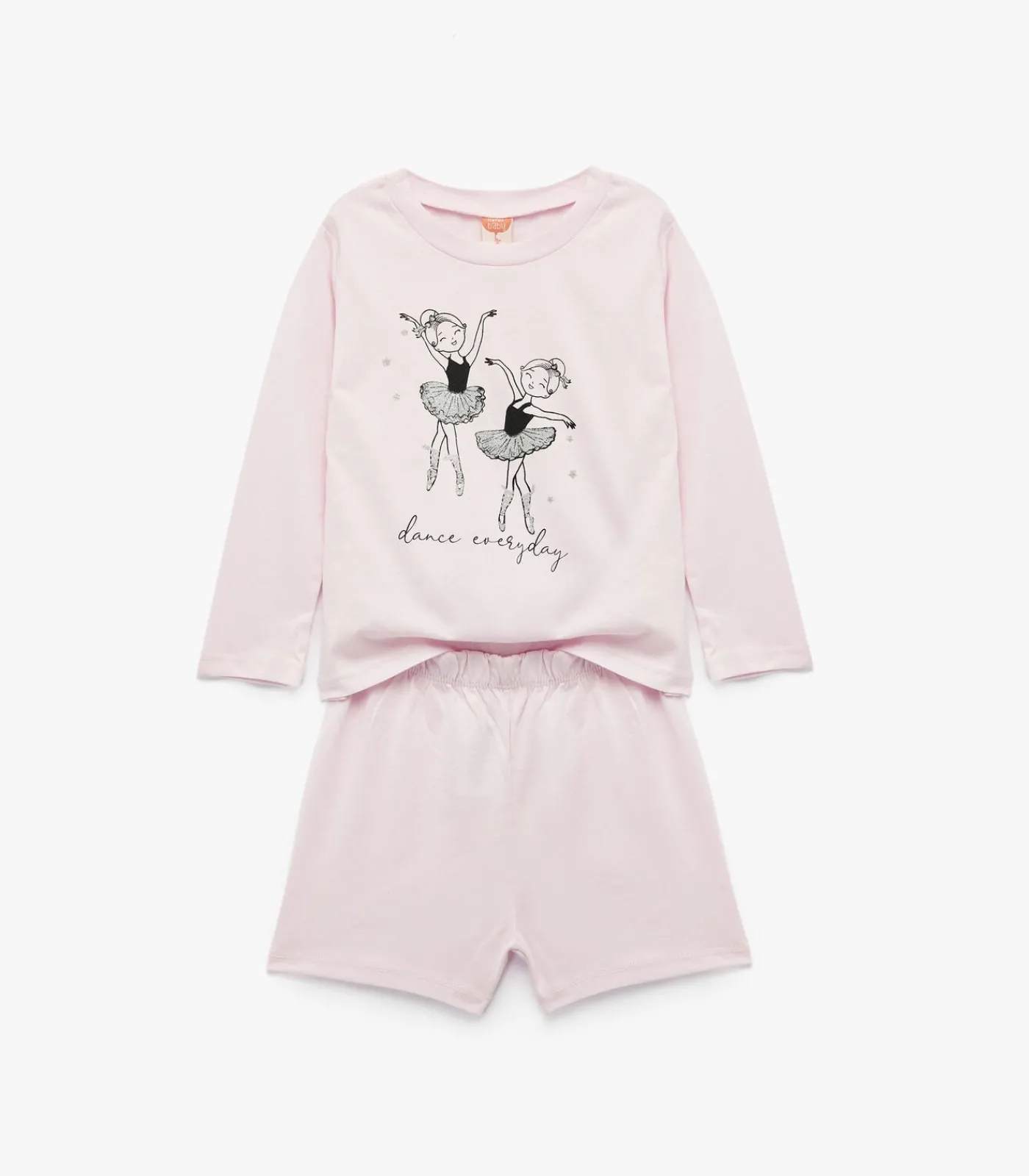 Kinderen Koton Roze Babyshort Elastische Taille Katoen