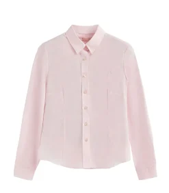 DAMES Polo Club Roze hemd met slim fit en Rigby Go-logo