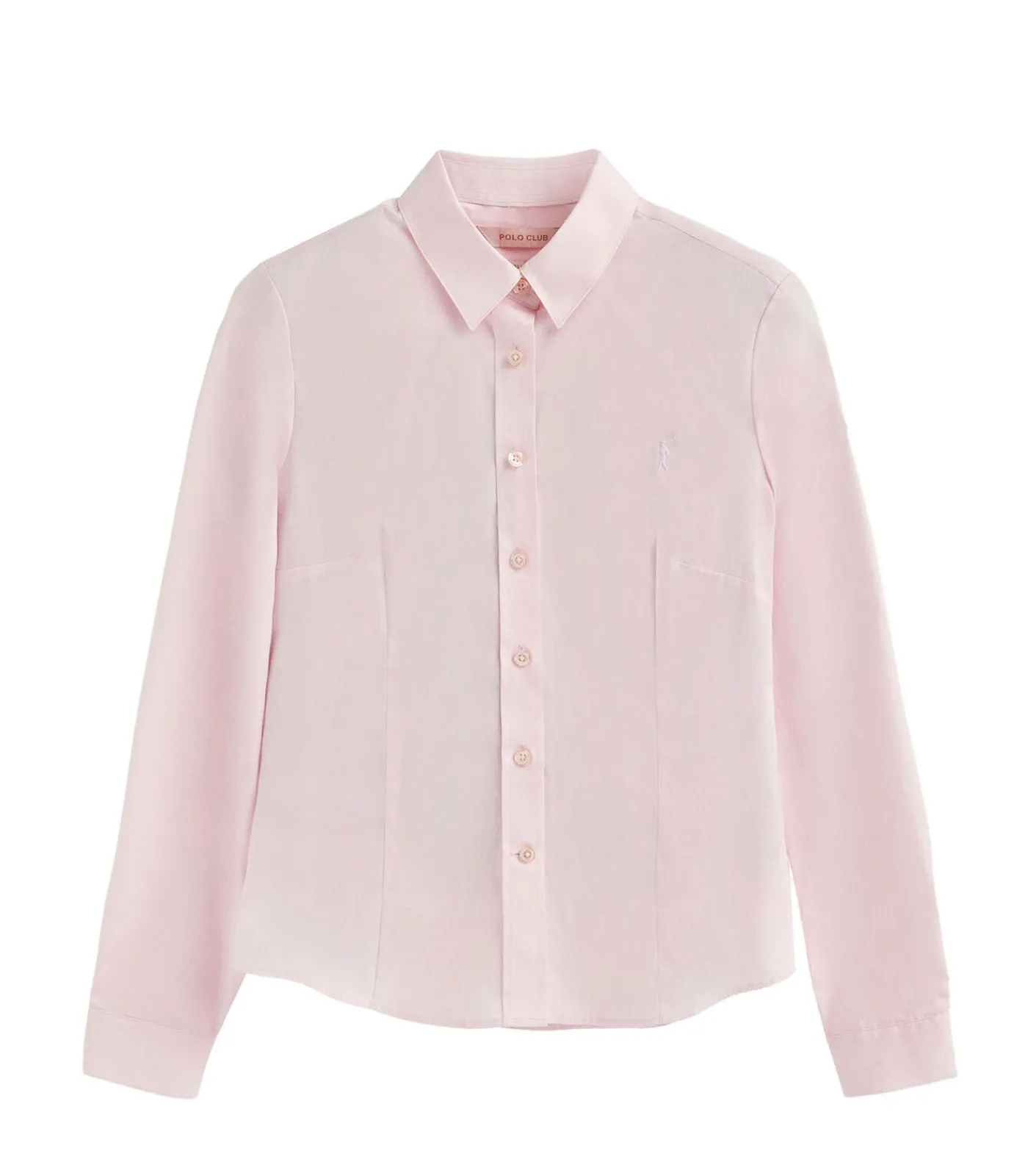 DAMES Polo Club Roze hemd met slim fit en Rigby Go-logo