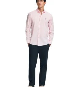 Discount Roze hemd van poplin katoen met slim fit en Rigby Go-logo Heren Hemden