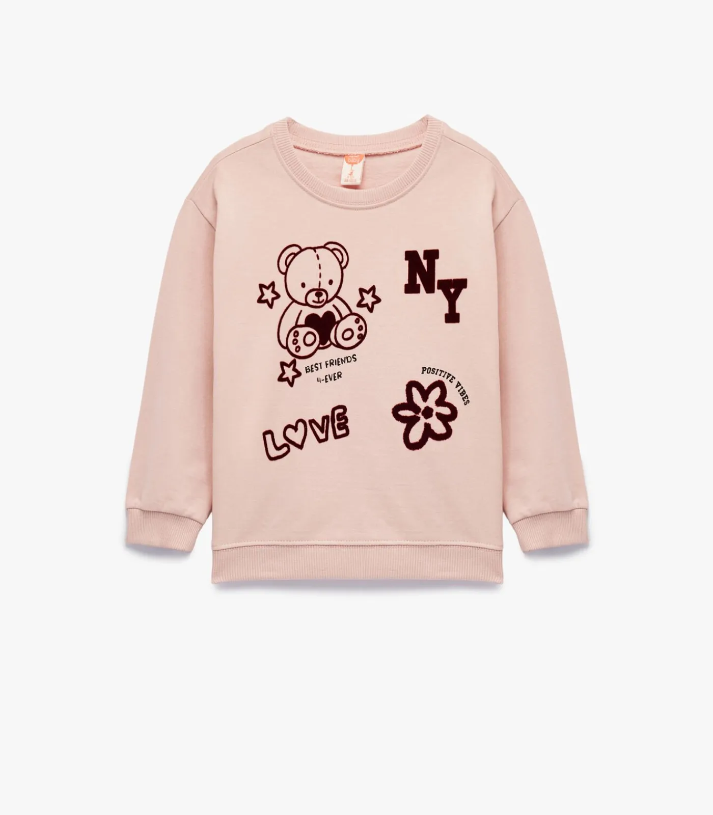 Kinderen Koton Roze Sweatshirt Meisjes Lange Mouwen Bedrukt Katoen