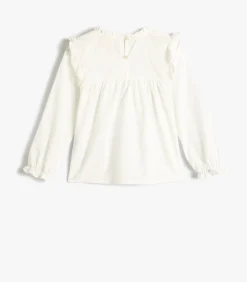 Clearance Ruche kraag Lange mouw Overhemd Kinderen Topjes & Hemdjes