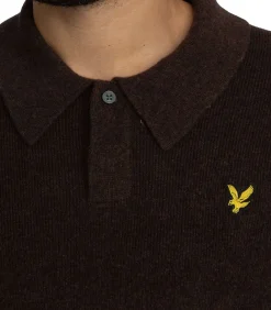 Heren Lyle & Scott Rugby Relaxed Poloshirt Van Lamswolmix