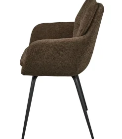 Sale Runa Eetkamerstoelen - Polyester - Warm Bruin - Set van 6 Stoelen