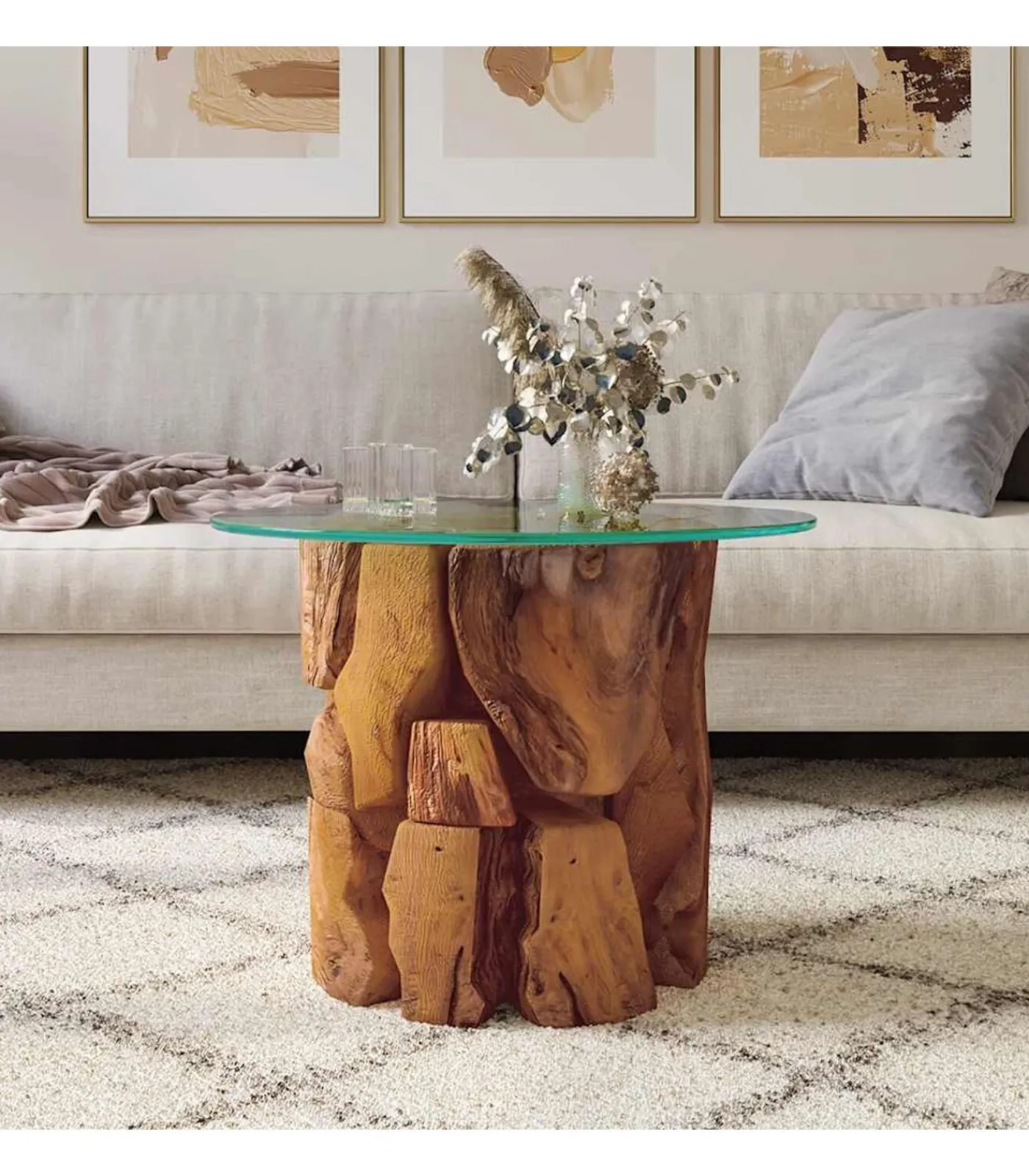 Sale Salontafel 60 cm massief teak drijfhout Tafels